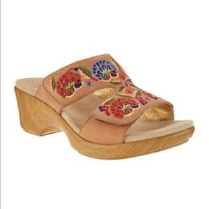 Alegria EU 40 US 9 Leather Wedge Sandal Cognac